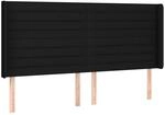 vidaXL Kopfteil mit Ohren Schwarz 183x16x118/128 cm Stoff 3119736