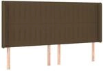 vidaXL Kopfteil mit Ohren Dunkelbraun 183x16x118/128 cm Stoff 3119835