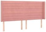 vidaXL Kopfteil mit Ohren Rosa 183x16x118/128 cm Samt 3119785