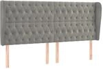 vidaXL Kopfteil mit Ohren Hellgrau 183x23x118/128 cm Samt 3118352