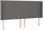 vidaXL Kopfteil mit Ohren Grau 203x16x118/128 cm Kunstleder 3119412