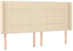vidaXL Kopfteil mit Ohren Creme 203x16x118/128 cm Stoff 3119607
