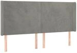 vidaXL Kopfteil mit Ohren Hellgrau 203x16x118/128 cm Samt 3119366