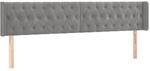 vidaXL Kopfteil mit Ohren Hellgrau 203x16x78/88 cm Samt 3119170