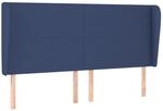 vidaXL Kopfteil mit Ohren Blau 203x23x118/128 cm Stoff 3117704