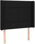 vidaXL Kopfteil mit Ohren Schwarz 93x16x118/128 cm Stoff 3119564