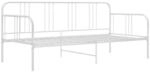 vidaXL Schlafsofa Bettgestell Wei&szlig; Metall 90x200 cm650958