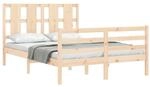vidaXL Massivholzbett mit Kopfteil 120x200 cm 3194111