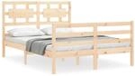 vidaXL Massivholzbett mit Kopfteil 120x200 cm 3194436