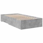vidaXL Bettgestell mit Schubladen Betongrau 100x200 cm Holzwerkstoff 3280422