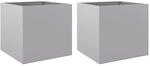 vidaXL Pflanzk&uuml;bel 2 Stk Silbern 49x47x46 cm Verzinkter Stahl 841570