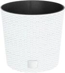 vidaXL Pflanzk&uuml;bel mit Herausnehmbaren Einsatz Wei&szlig; 15/15,3L PP-Rattan 1742025