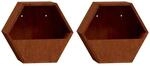 vidaXL Wand-Pflanzk&uuml;bel 2 Stk Rostig Cortenstahl 30x10x25 cm 823684