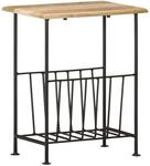 vidaXL Zeitschriftenst&auml;nder 40 x 30 x 50 cm Massivholz Mango und Stahl 286465