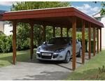 Skan Holz Einzelcarport Holz Nussbaum 345 cm x 893 cm