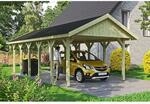 Satteldach-Carport Wallgau 430 x 900 cm schwarze Schindeln
