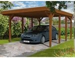 Skan Holz Einzelcarport Holz Nussbaum 397 cm x 555 cm