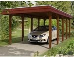 Skan Holz Einzelcarport Holz Nussbaum 345 cm x 741 cm