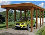 Skan Holz Einzelcarport Holz Nussbaum 314 cm x 555 cm