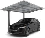 Ximax Alu Carport Linea Typ 80 Edelstahl-Look XS 243 x 495 cm Sonderfertigung