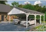 Skan Holz Carport Fichtelberg 618 cm x 808 cm Dachlattung Wei&szlig;