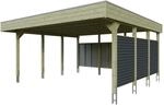 Skan Holz Carport Friesland Hybrid 557 cm x 555 cm Gr&uuml;n