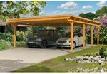 Skan Holz Carport Emsland 613 cm x 846 cm Eiche hell