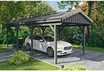 Skan Holz Carport Fichtelberg 317 cm x 808 cm Dachlattung Schiefergrau