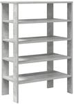 vidaXL Schuhregal Betongrau 61x32x87,5 cm Holzwerkstoff 859854