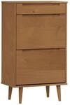 vidaXL Schuhschrank MOLDE Braun 59,5x35x103 cm Massivholz Kiefer 4013411