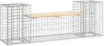 vidaXL Gartenbank aus Gabionen 183x41x60,5 cm Massivholz Kiefer