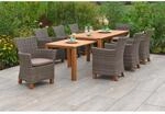 Merxx Toskana Set 9-tlg. 8 Sessel Flex-Gartentisch Ausziehbar Natur