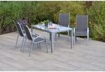 Merxx Amalfi di Lusso Set 5-tlg 4 Stapelsessel Gartentisch 150 x 90 cm Anthrazit