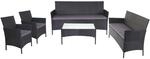 MCW 3-2-1-1 Poly-Rattan Garnitur Hamar Anthrazit Kissen Anthrazit