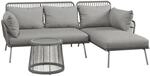 Outsunny Gartenm&ouml;bel-Set Polyester PE Rattan Hellgrau 125L x 77B x 82H cm