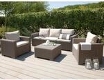 Best Garten-Lounge-Set Mombasa 4-teilig aus Polyrattan Cappuccino/Sand