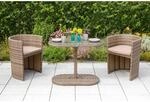 Merxx Ancona Gartenm&ouml;bel-Set 3-tlg. Stahl Kunststoffgeflecht