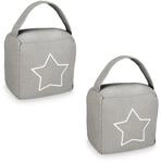 Relaxdays T&uuml;rstopper Polyester Dunkelgrau Mit Griff 13 cm x 13 cm x 8,5 cm