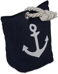 Relaxdays T&uuml;rstopper Anker Polyester Dunkelblau Wei&szlig; Sandgef&uuml;llt 28 cm x 18 cm x 9