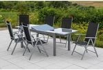 Merxx Gartenm&ouml;bel-Esstisch-Set Amalfi Schwarz 7-tlg. inkl. Klappsessel