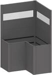 Biohort Sichtschutz zu Belvedere L100 2Stk mit Acrylglas Dunkelgrau-Metallic