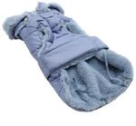 Fashion Dog Hunde-Steppmantel mit Kunstpelz-Futter Azzurro 30 cm
