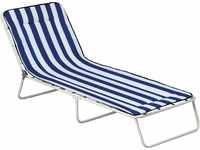 Best Freizeitmöbel 3-Bein-Liege Chiemsee Blau-Weiß