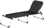 Siena Garden Dreibeinliege Alu-XXL Schwarz 201 cm x 69,5 cm x 95 cm