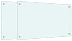 vidaXL K&uuml;chenr&uuml;ckw&auml;nde 2 Stk Wei&szlig; 70x40 cm Hartglas 3315783