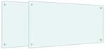 vidaXL K&uuml;chenr&uuml;ckw&auml;nde 2 Stk Wei&szlig; 80x40 cm Hartglas 3315786