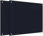 vidaXL K&uuml;chenr&uuml;ckw&auml;nde 2 Stk Schwarz 70x60 cm Hartglas 3315797