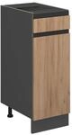 Vicco K&uuml;chenunterschrank R-Line Goldkraft Eiche/Anthrazit 30 cm J-Shape ohne
