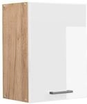 Vicco H&auml;ngeschrank R-Line H&auml;ngender K&uuml;chenschrank Wei&szlig; Hochglanz/Goldkraft Eiche