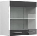 Vicco K&uuml;chenglasschrank R-Line Glash&auml;ngeschrank Anthrazit Hochglanz/Wei&szlig; 60...